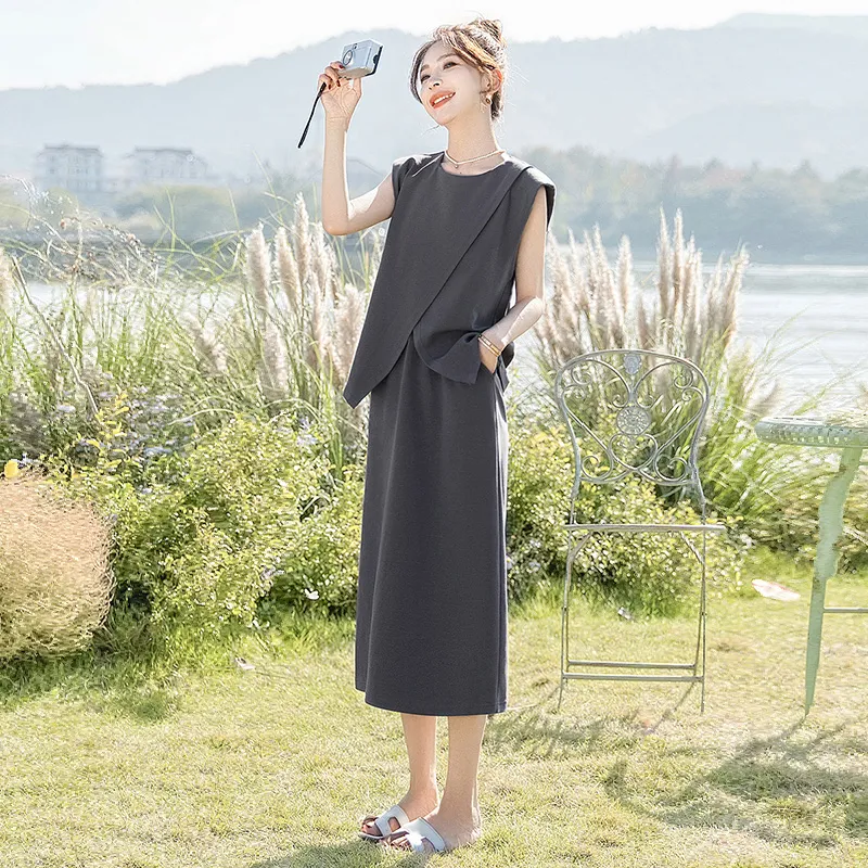 Cypress House Skirt Set Women's Dark Gray-4
