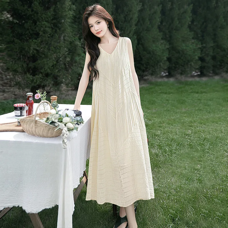 Cypress House Sleeveless Dress Women's Apricot-4