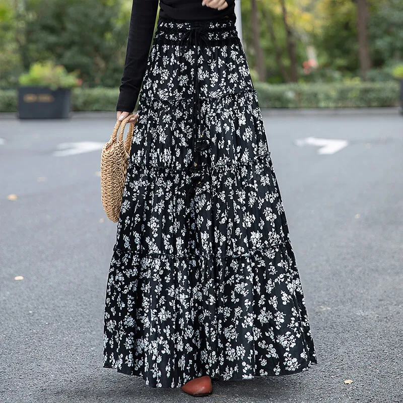 Cypress House Casual Long Skirt Women's Black-2