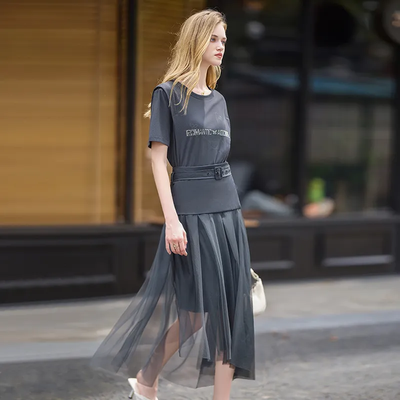 TOUCH Skirt Set Women's Dark Gray-6