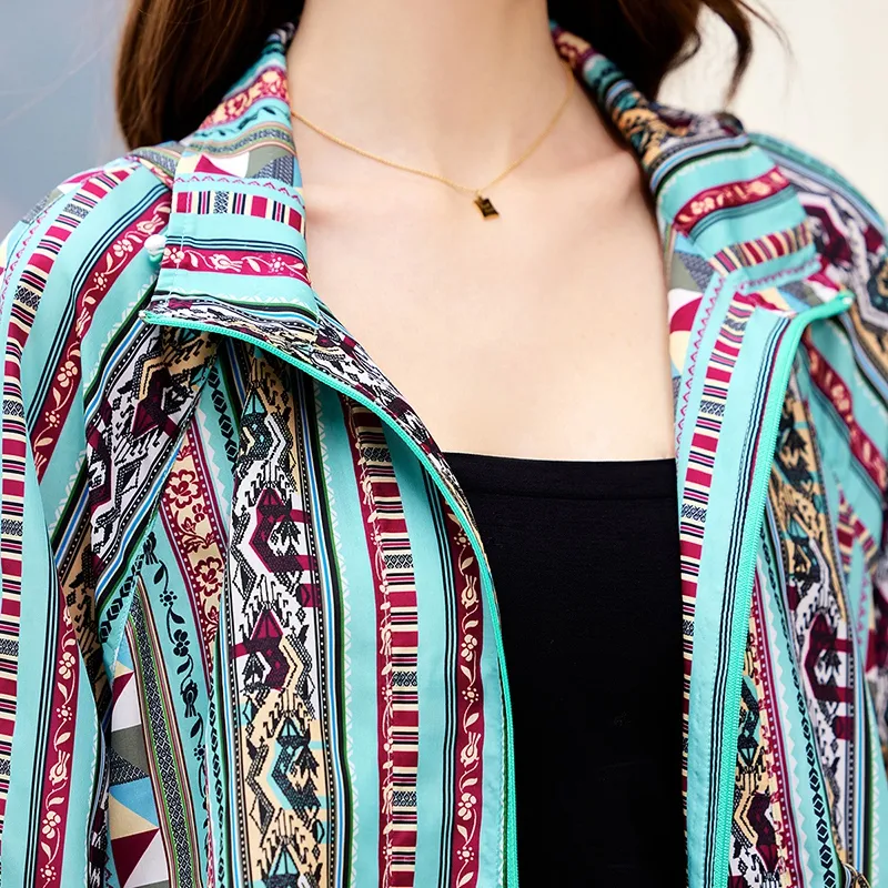 TOUCH Jackets & Coats Women's Red Green Multicolor-4