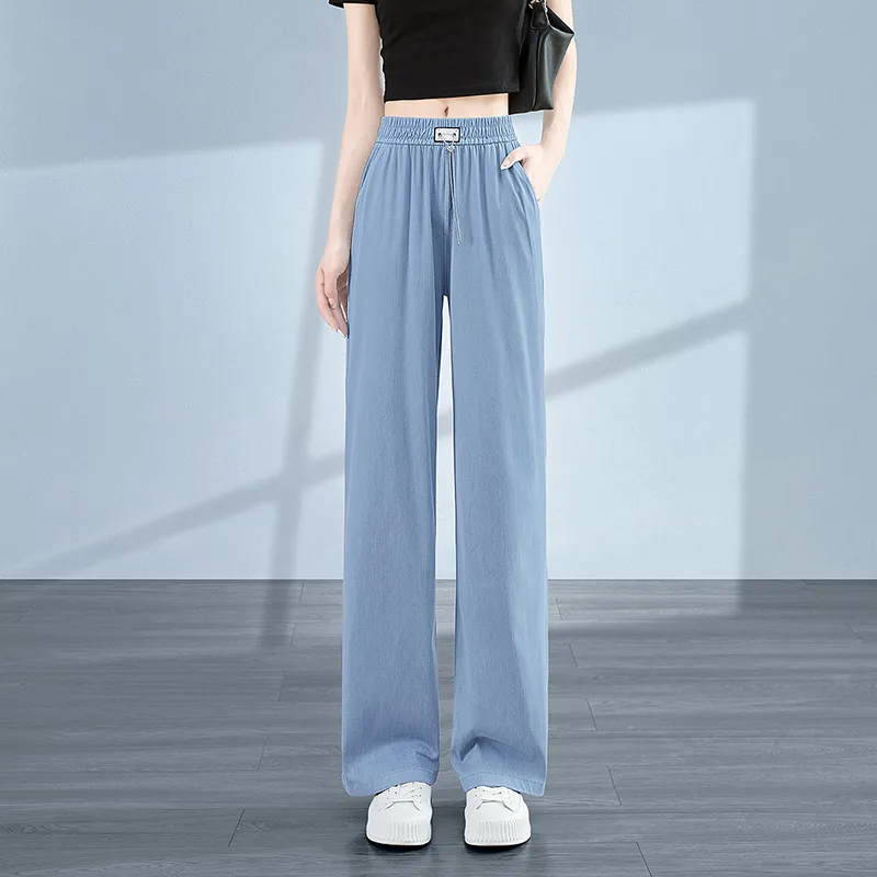 TOUCH Casual Pants Women's Denim Blue-6