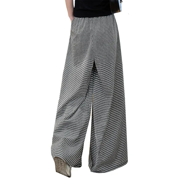 Cypress House Casual Pants Women's Black White Plaid-1
