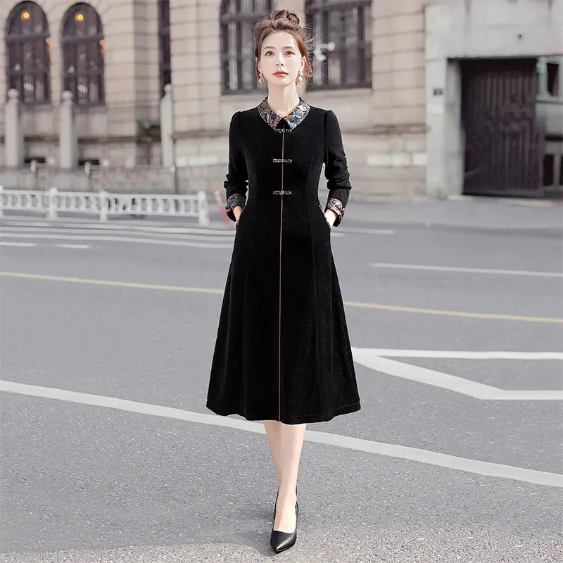 Cypress House Long Sleeved Dress Women's Black-2
