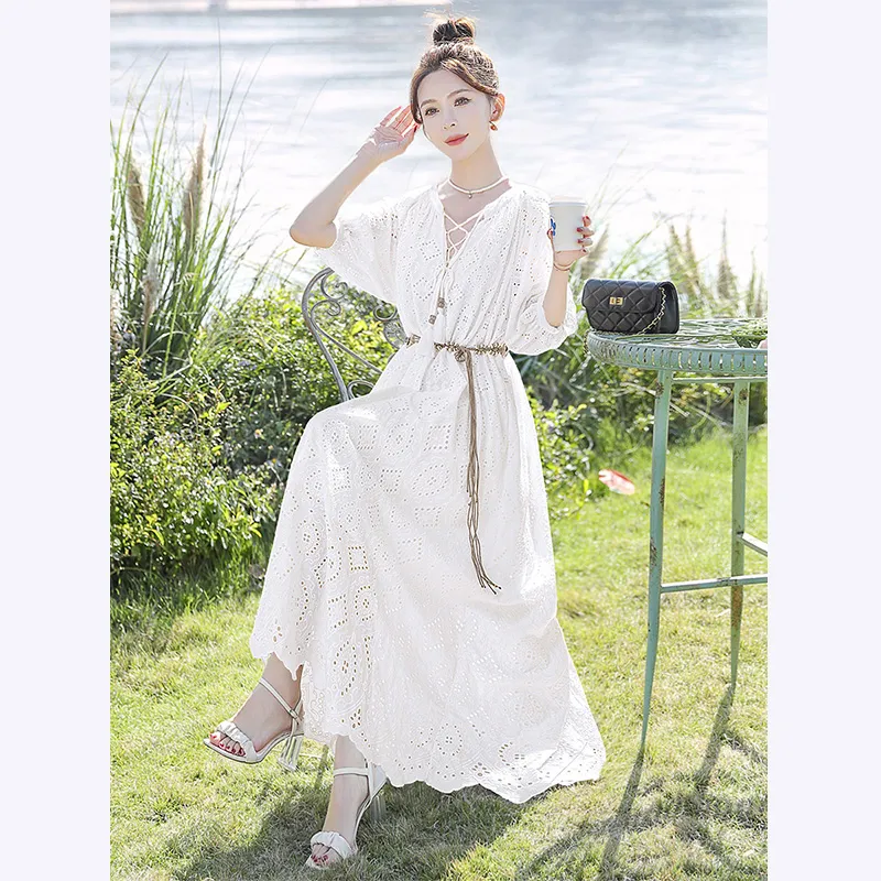 Cypress House Long Sleeved Dress Women's White-1