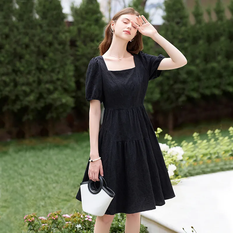TOUCH Short Sleeved Dress Women's Black-5