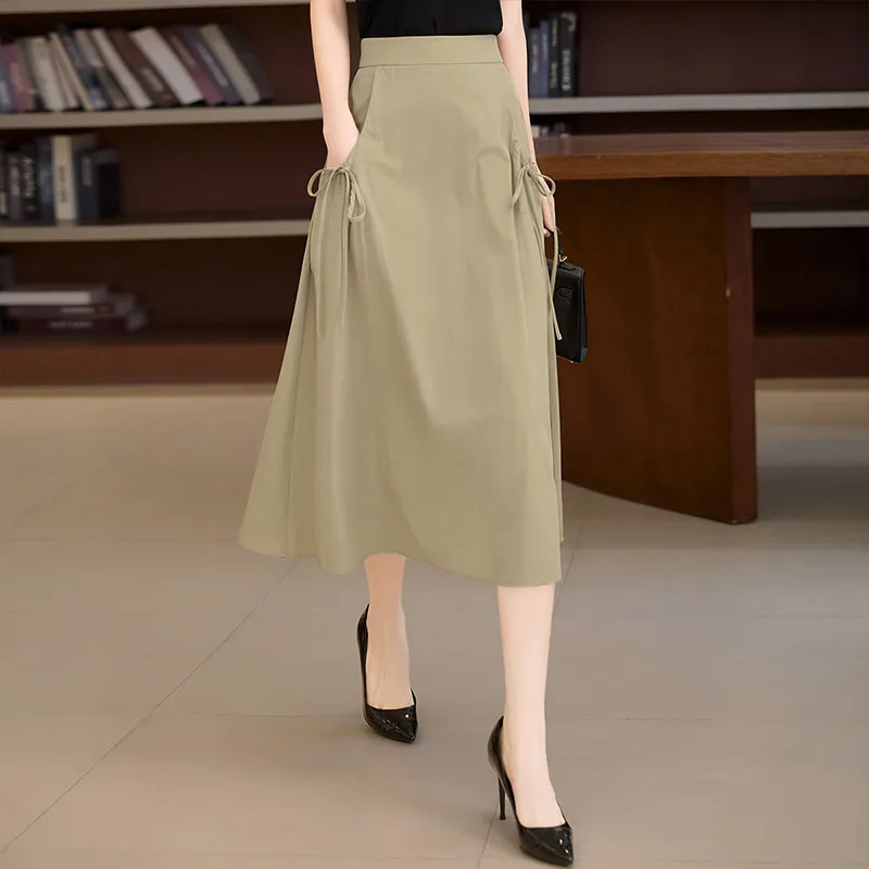 Cypress House Casual Long Skirt Women's Khaki-4