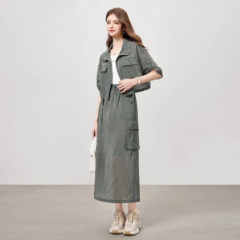 TOUCH Skirt Set Women's Dark Green-3
