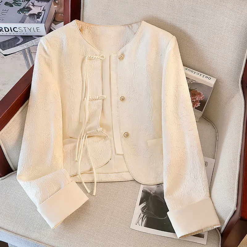 Cypress House Cropped Coat Women's Pearl White-2