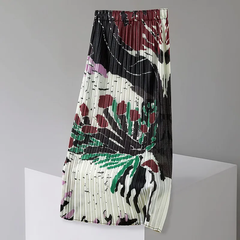 TOUCH Casual Long Skirt Women's Peacock Black-3
