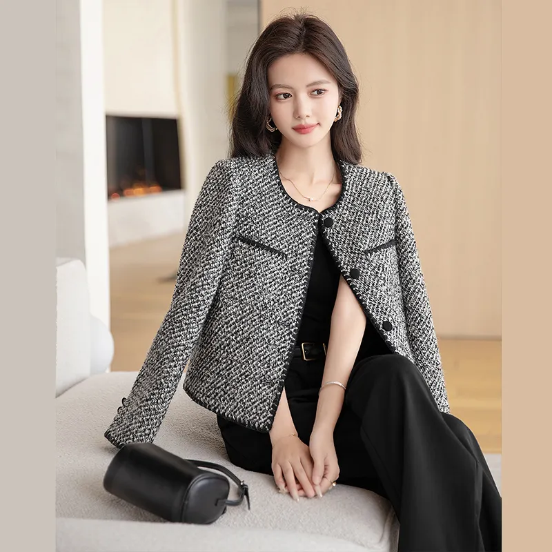 Cypress House Cropped Coat Women's Black White-6