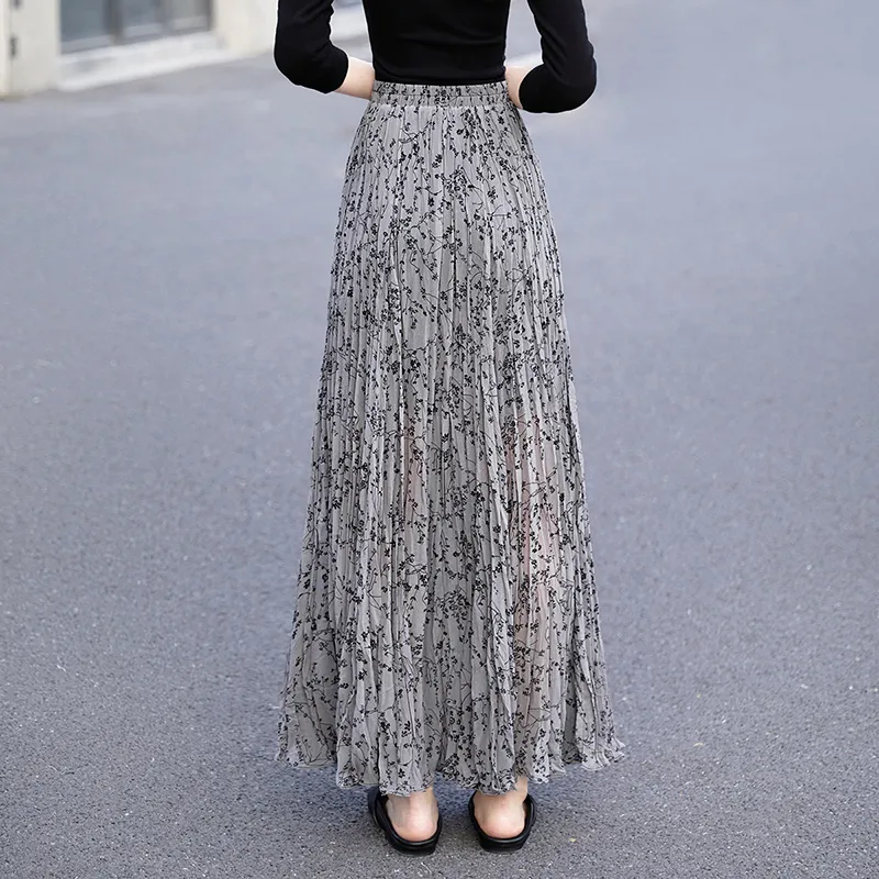 TOUCH Casual Long Skirt Women's Dark Gray-3