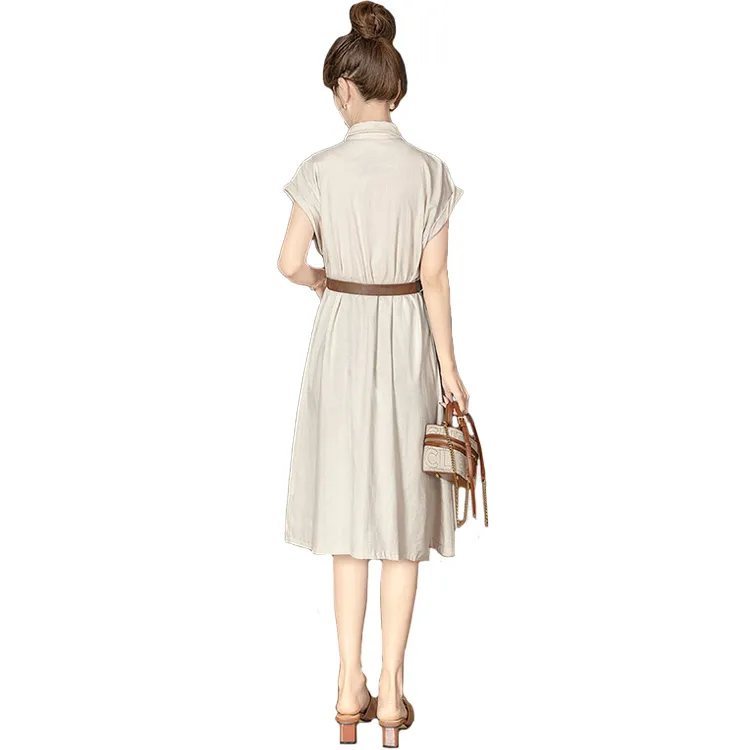 Cypress House Short Sleeved Dress Women's Beige-1