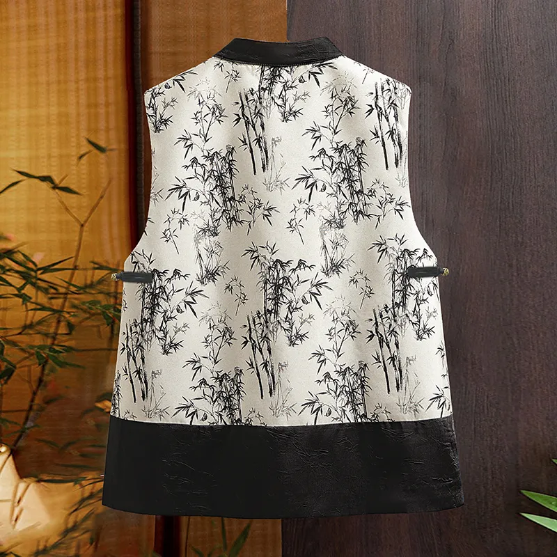 Cypress House Vest Women's Black Bamboo Forest-3