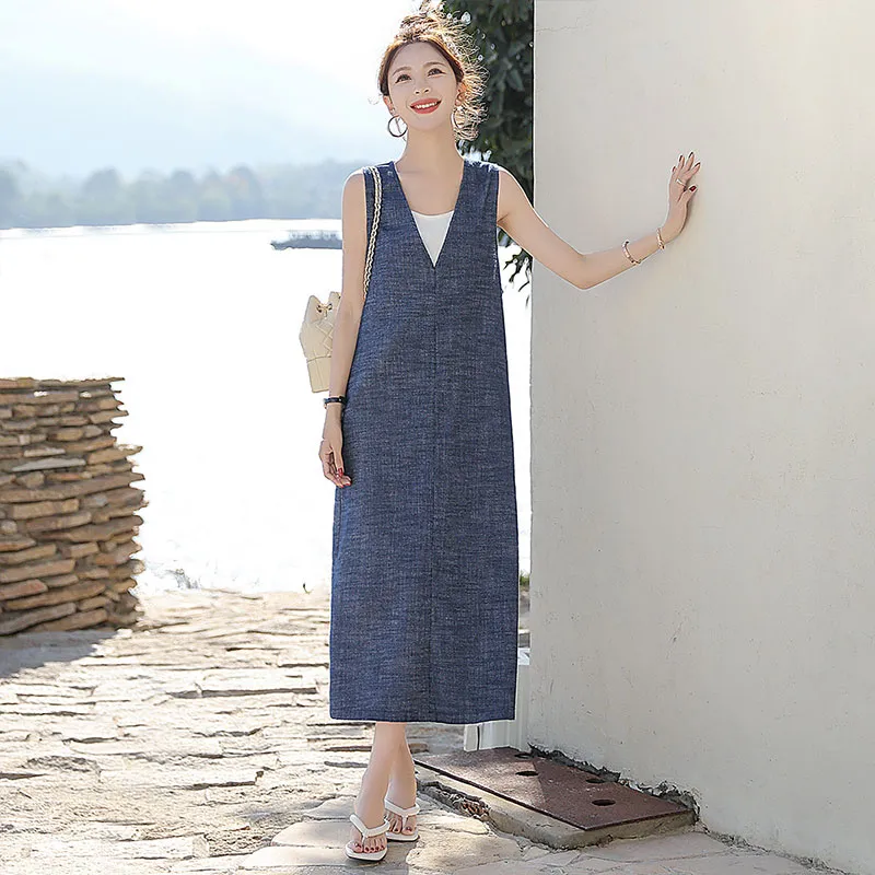 Cypress House Sleeveless Dress Women's Dark Blue-2