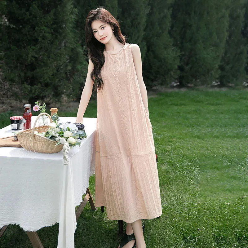 Cypress House Sleeveless Dress Women's Pink Apricot-3