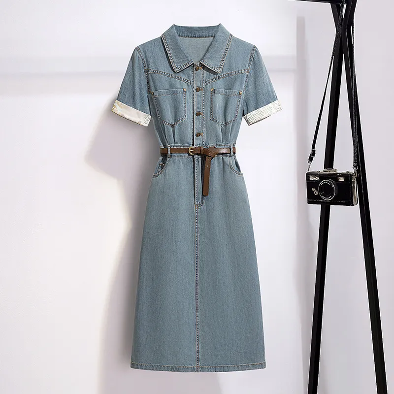 Cypress House Short Sleeved Dresses Women's Light Blue-2