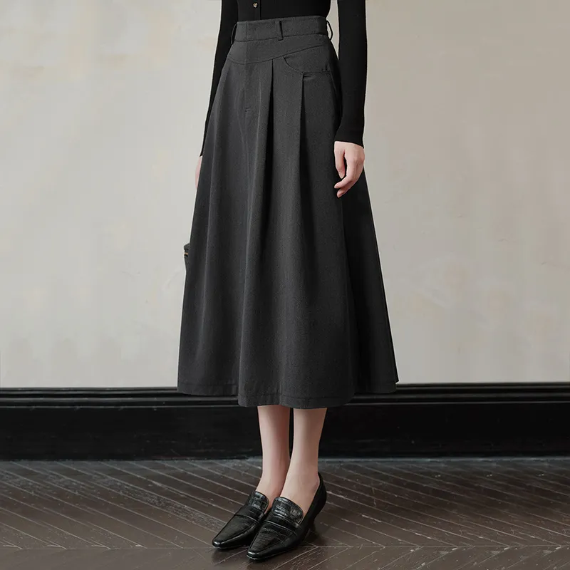 Cypress House Casual Long Skirt Women's Dark Gray-6