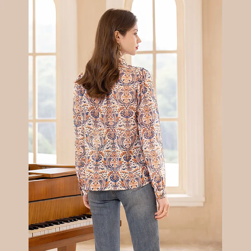 TOUCH Shirt Women's Blue Coffee Multicolor-3
