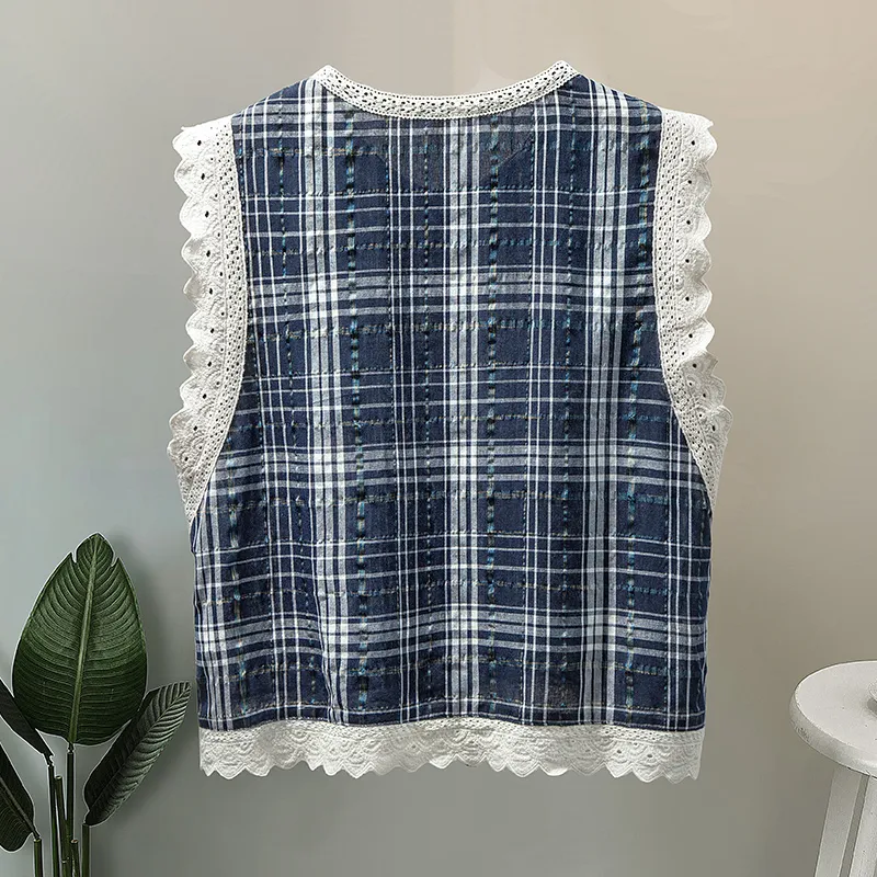 Cypress House Shirts Women's Navy Blue Plaid-3