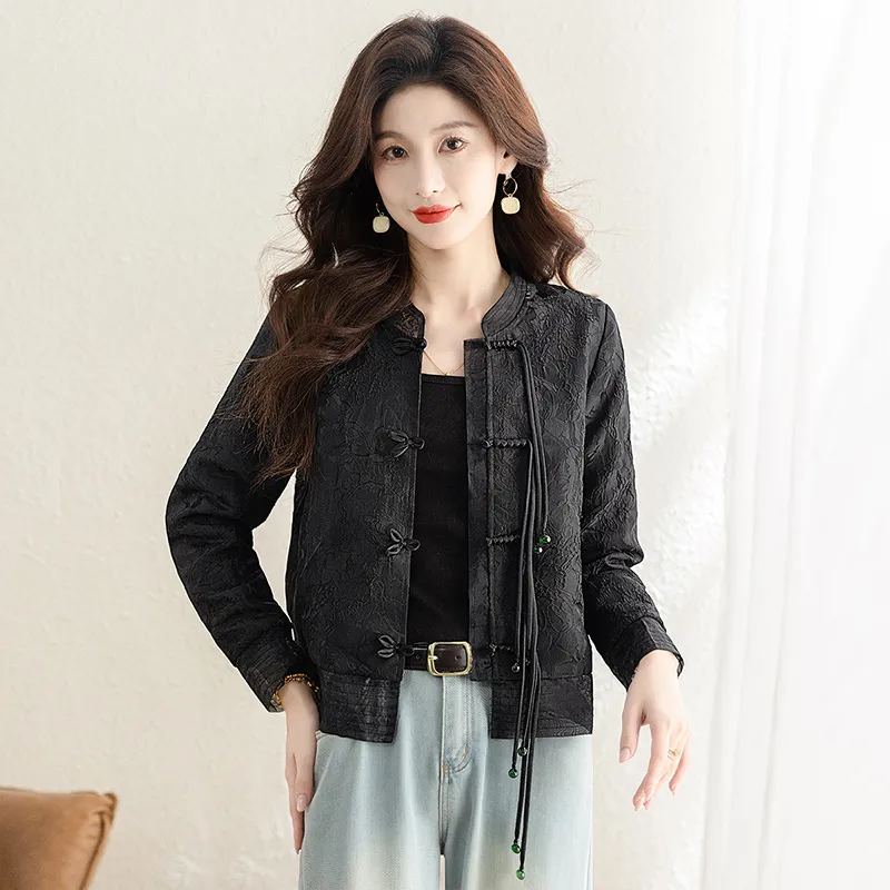Cypress House Cropped Coats Women's Black-2