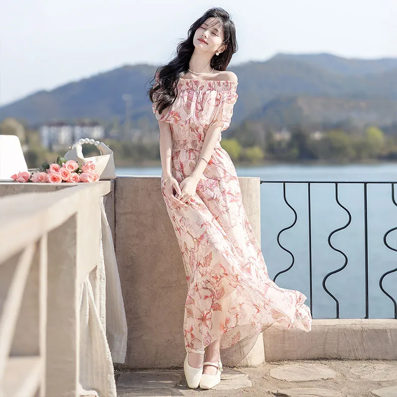 Cypress House Short Sleeved Dress Women's Pink Floral-5