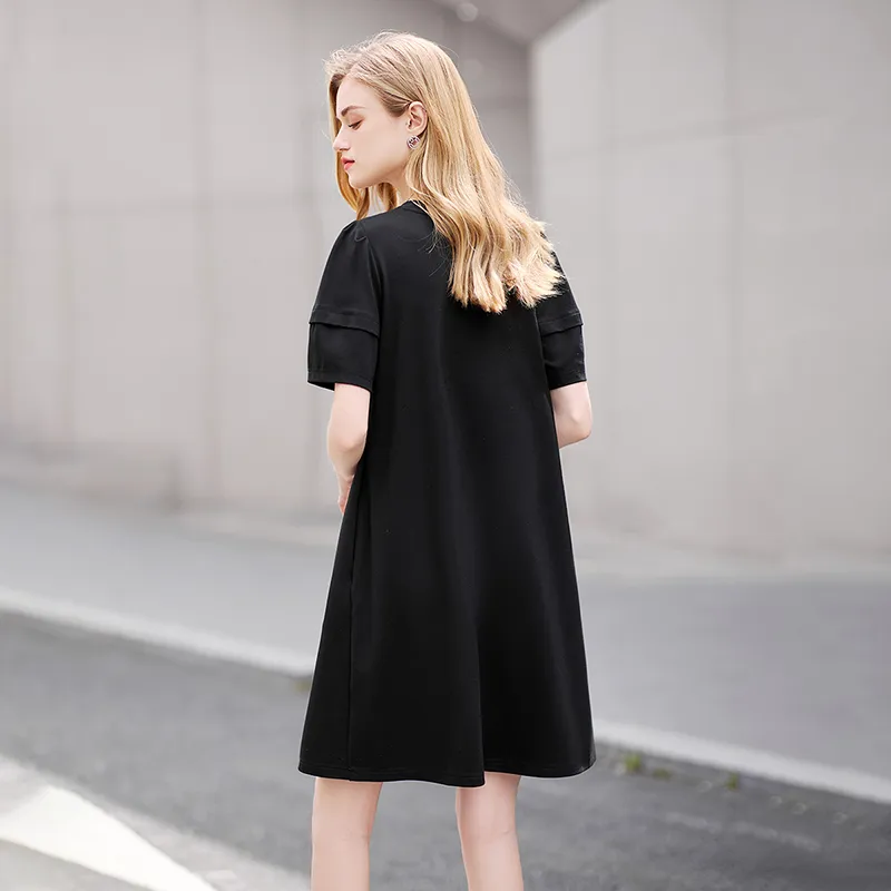 TOUCH Short Sleeved Dresses Women's Black-4