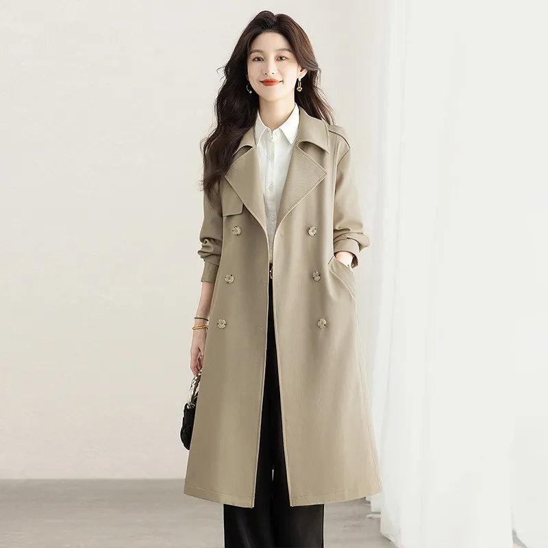 Cypress House Trench Coat Women's Gray Khaki-3