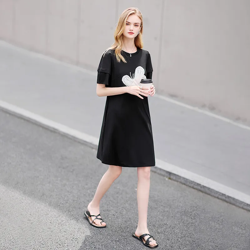 TOUCH Short Sleeved Dresses Women's Black-2
