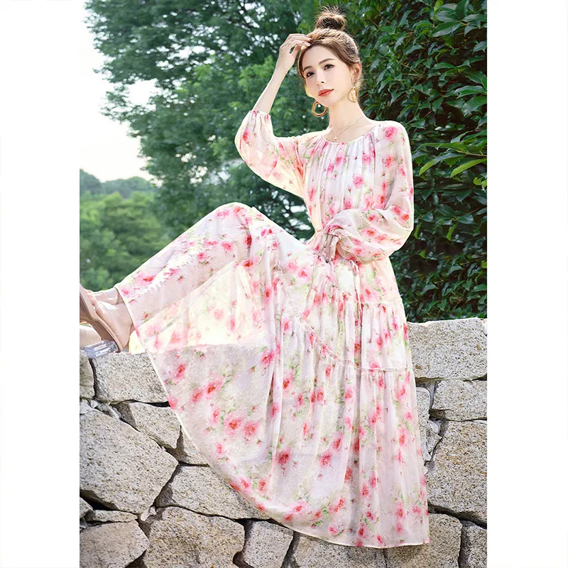 Cypress House Long Sleeved Dress Women's Pink Floral-5