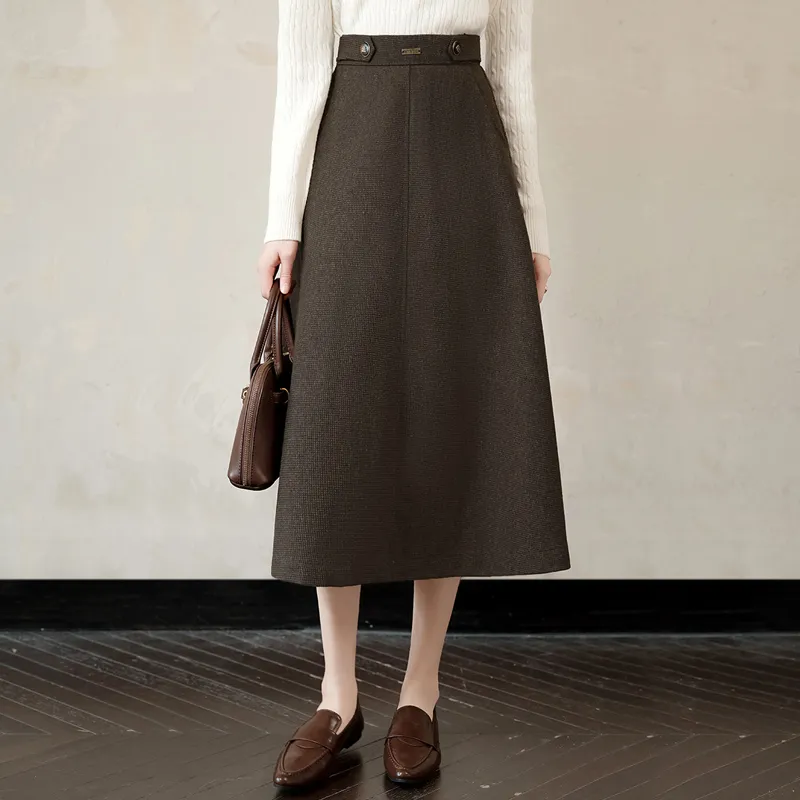 Cypress House Casual Long Skirt Women's Maillard Style Brown-4