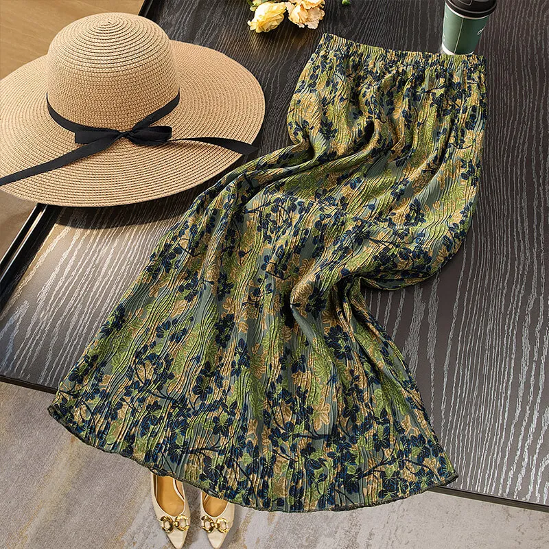 Cypress House Casual Long Skirt Women's Vintage Green-2