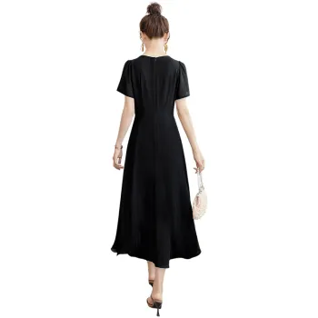 Cypress House Short Sleeved Dress Women's Black & Yellow Floral