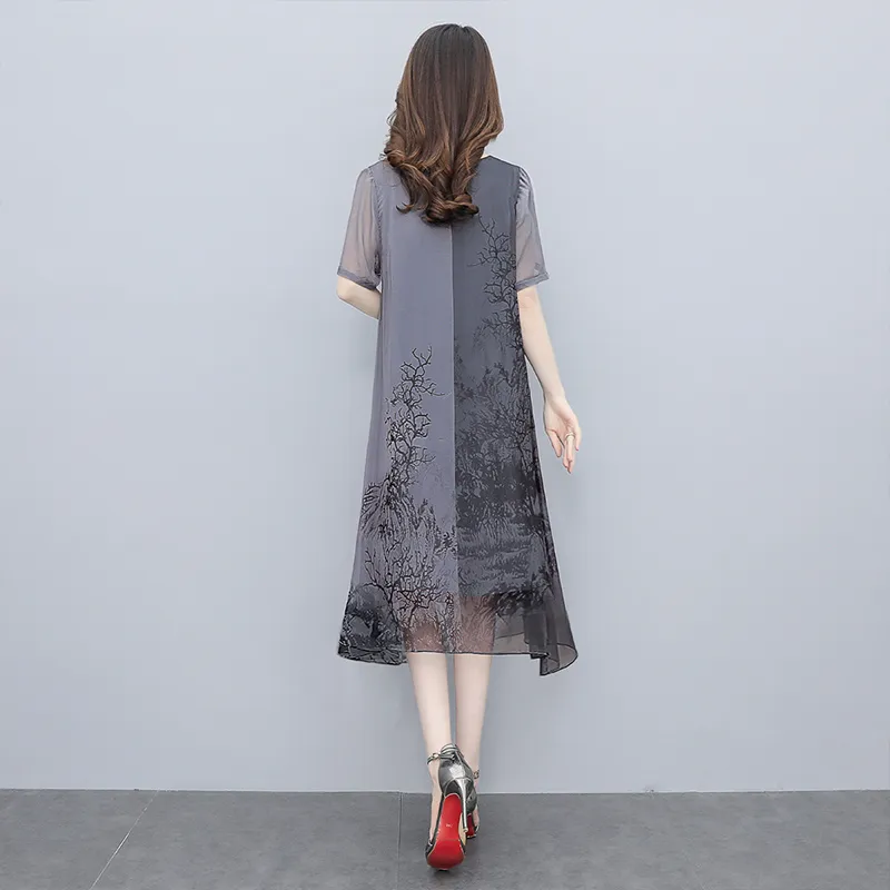 Cypress House Short Sleeved Dress Women's Gray-1