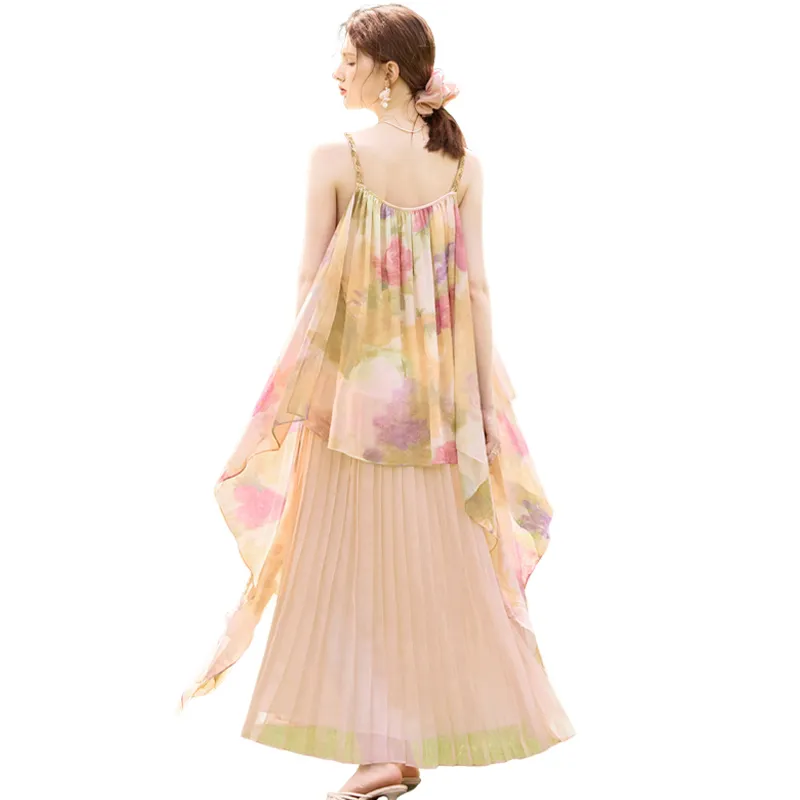 TOUCH Slip Dresses Women's Orange Pink Multicolor-1