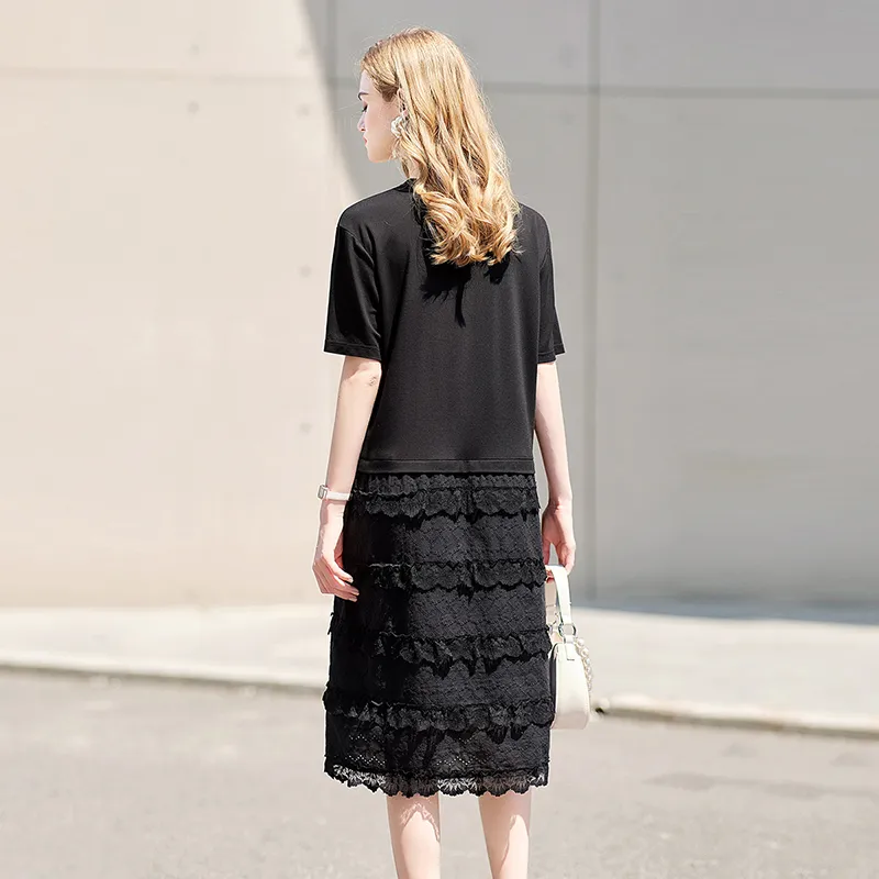 TOUCH Short Sleeved Dresses Women's Black-5