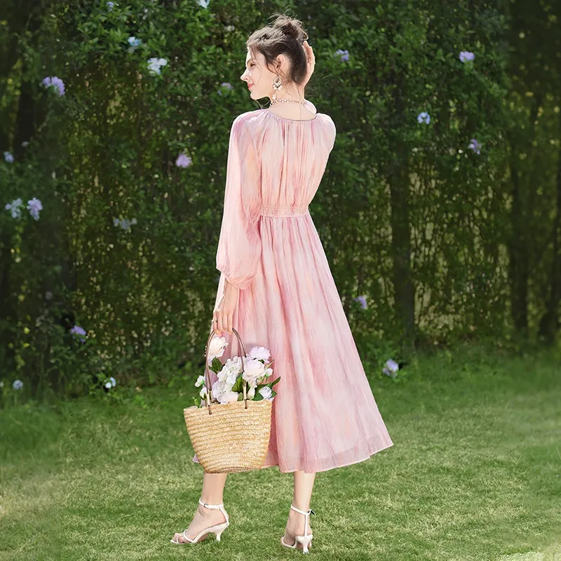 TOUCH Long Sleeved Dress Women's Pink-2