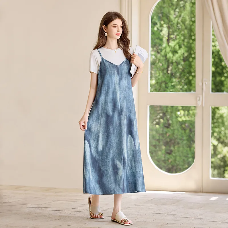 TOUCH Slip Dresses Women's Blue-5