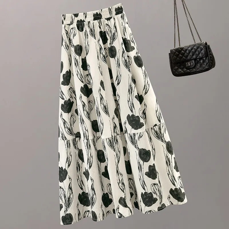 Cypress House Skirt Set Women's Black+Apricot With Black Floral-6