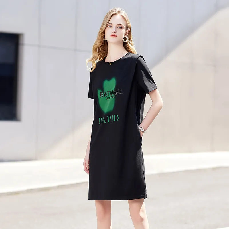 TOUCH Short Sleeved Dresses Women's Black-4