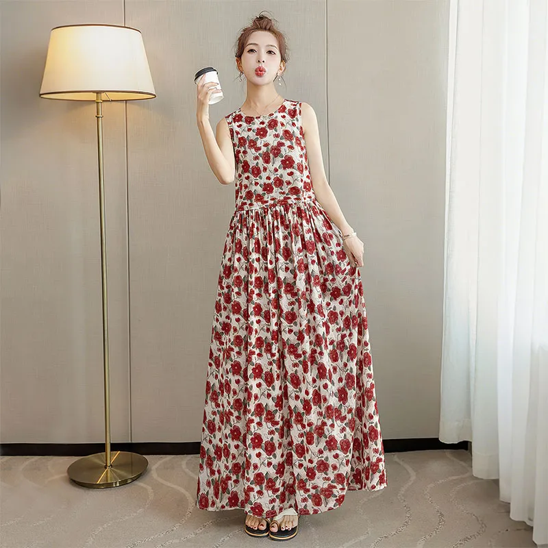 Cypress House Sleeveless Dress Women's Red Floral-3