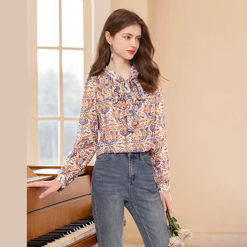 TOUCH Shirt Women's Blue Coffee Multicolor-6
