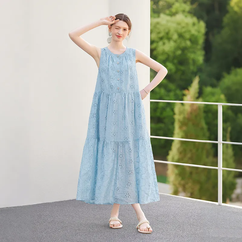 TOUCH Sleeveless Dresses Women's Blue-3