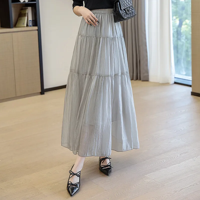 Cypress House Casual Long Skirt Women's Light Gray-4