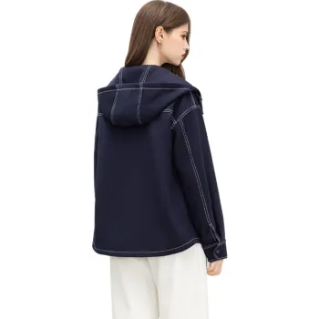 TOUCH Cropped Coats Women's Navy Blue