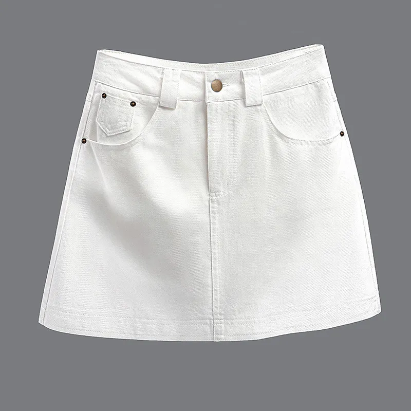 Cypress House Denim Short Skirts Women's White-4