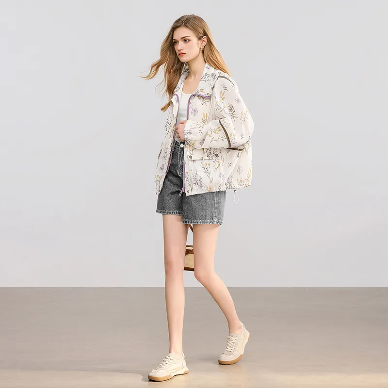 TOUCH Cropped Coat Women's Beige-4