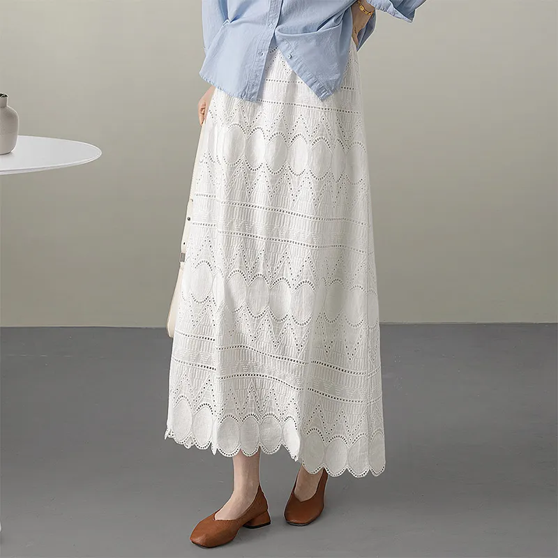 Cypress House Casual Long Skirts Women's White-2