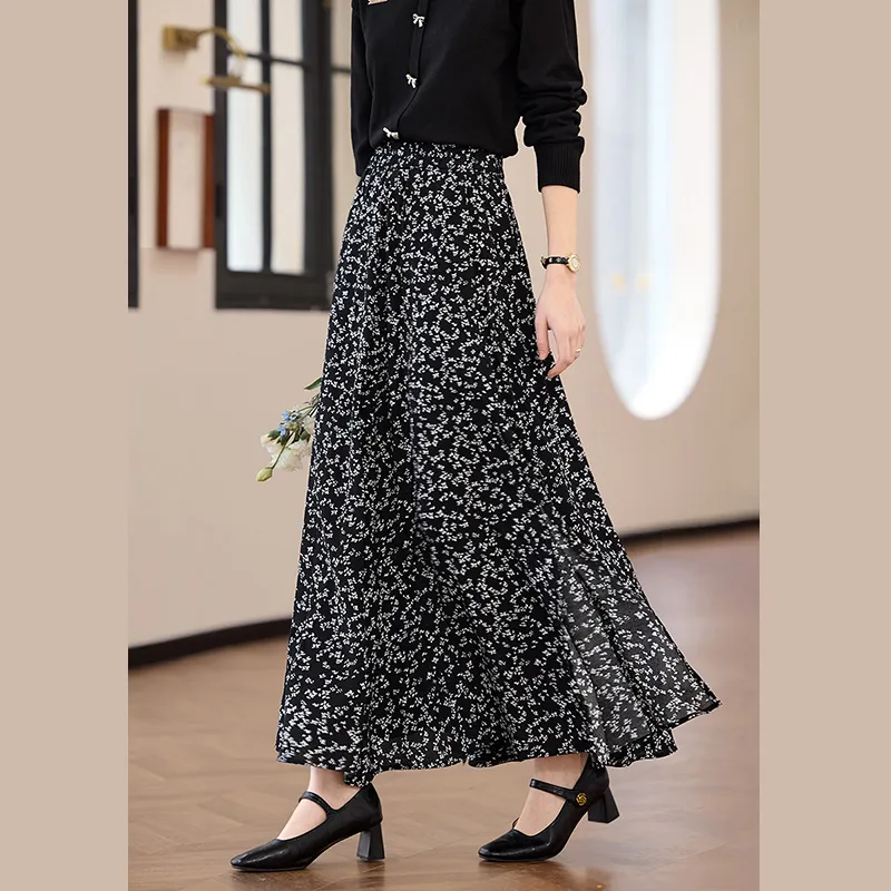 TOUCH Casual Long Skirt Women's Black-4