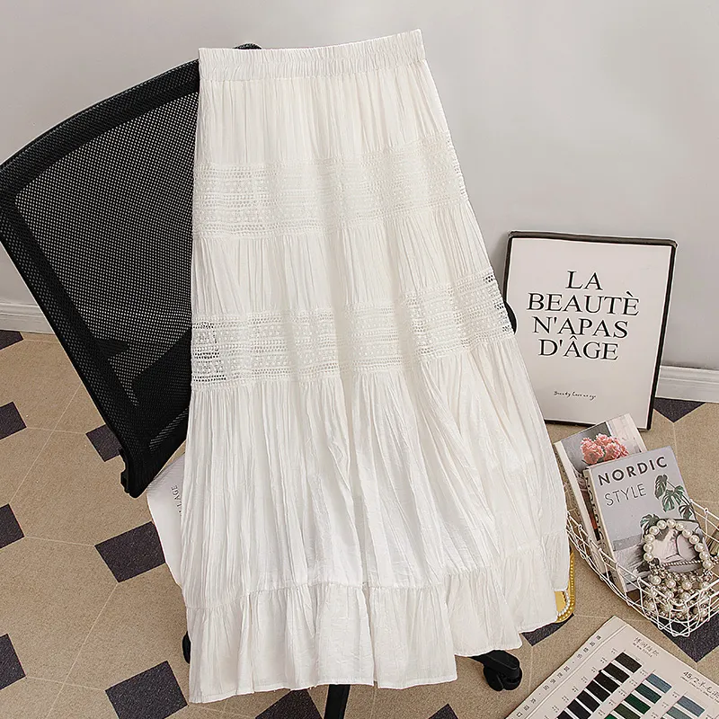 Cypress House Casual Long Skirt Women's White-3